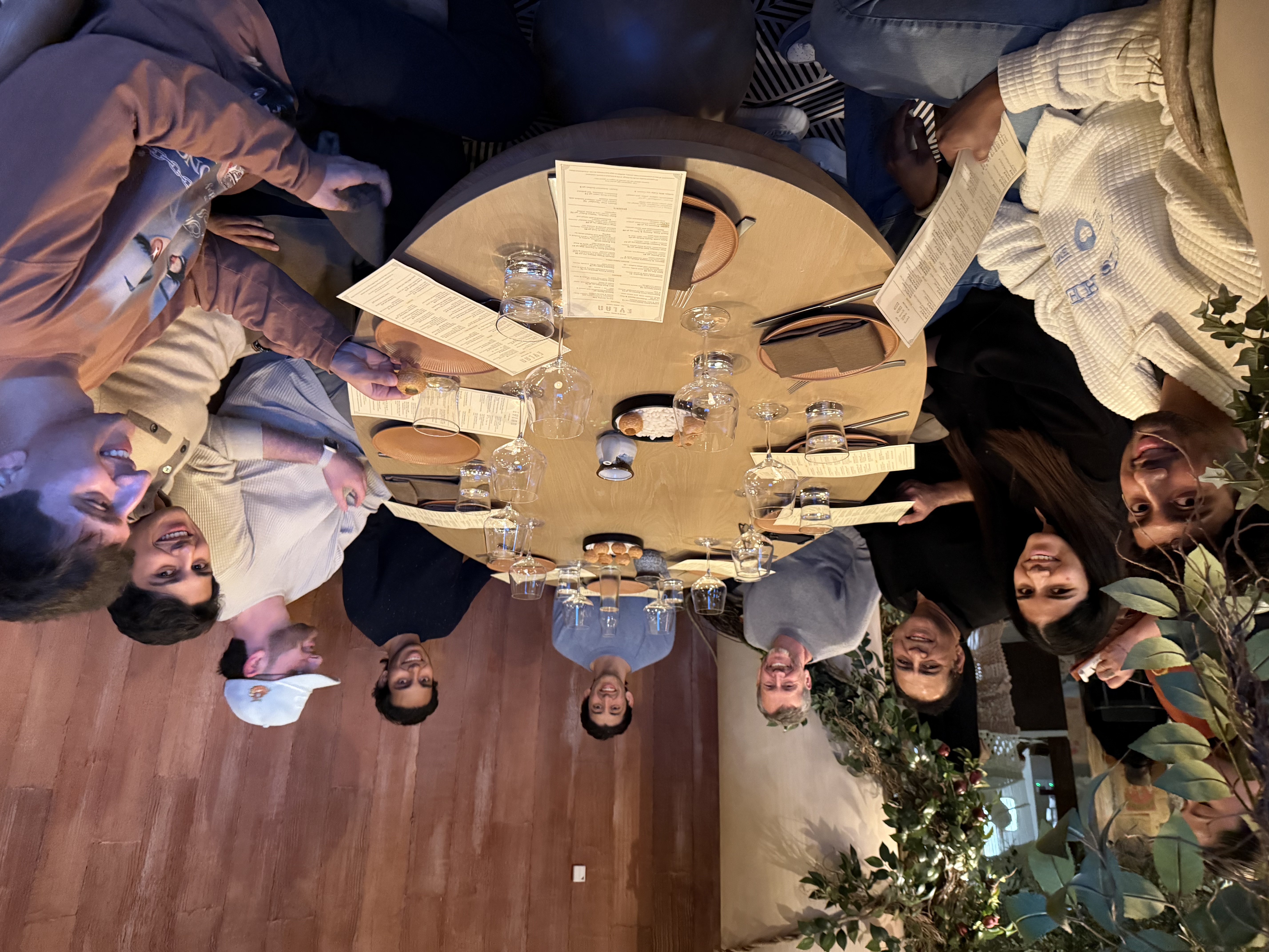 The team around a tasting flight